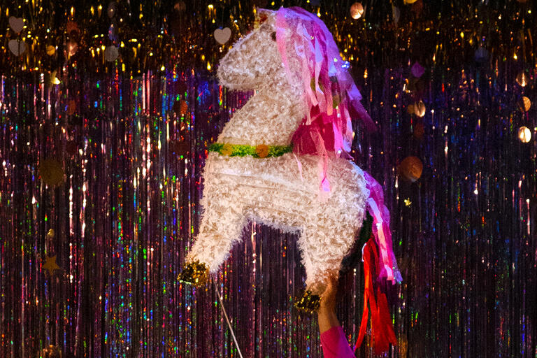 Unicorn piñata from "The After Party"