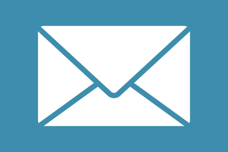 Email icon on blue background