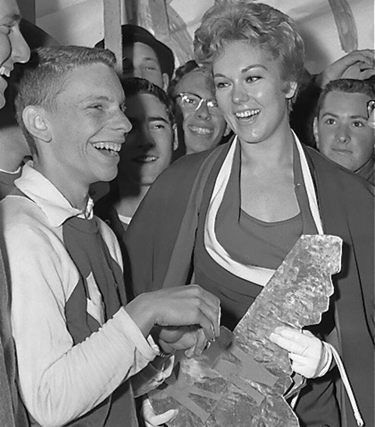 Larry Belling (left) with actress Kim Novak and other Kappa Nu members